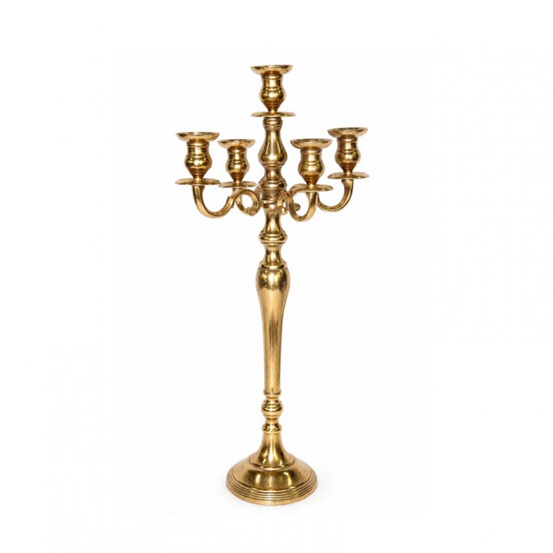 Candelabro allum.rawgold h100cm-7fuochi