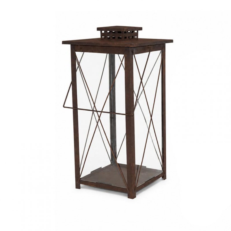 Lanterna met.33xh90cm - ruggine