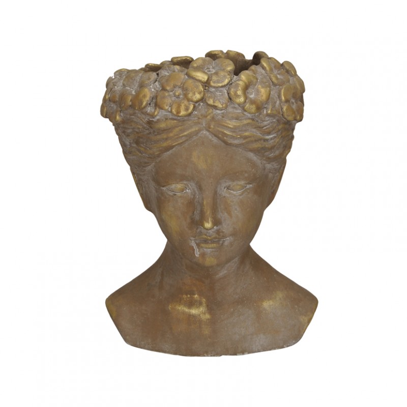Vaso busto donna 21,5x20,5xh31 - oro
