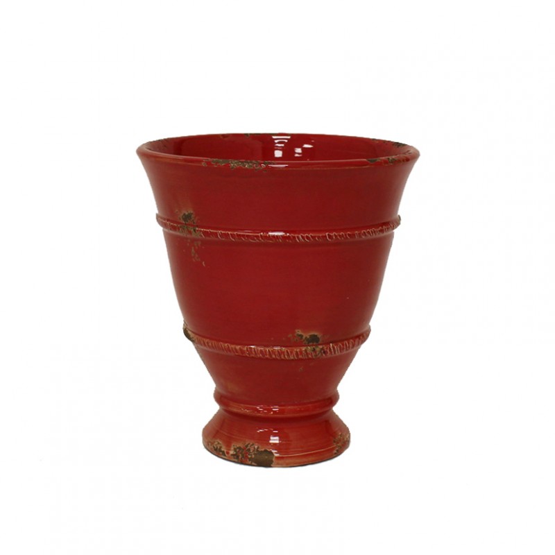 Coppa ceramica d17 h19 cm - rosso