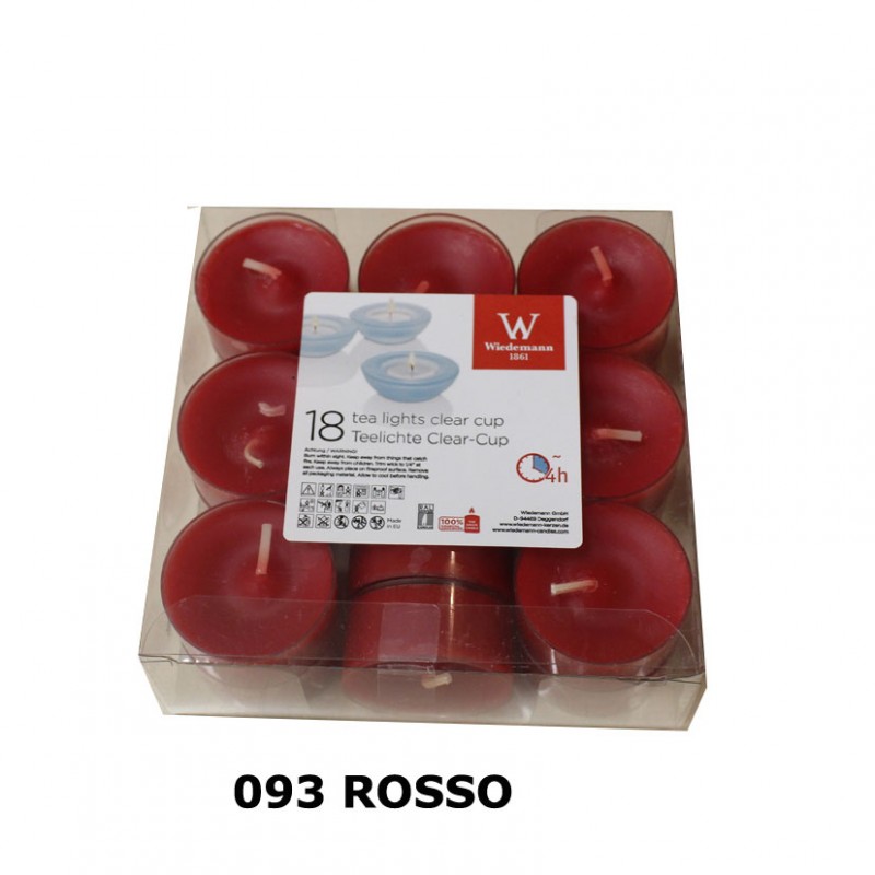 Tealight mm38 pz18 4ore -rosso