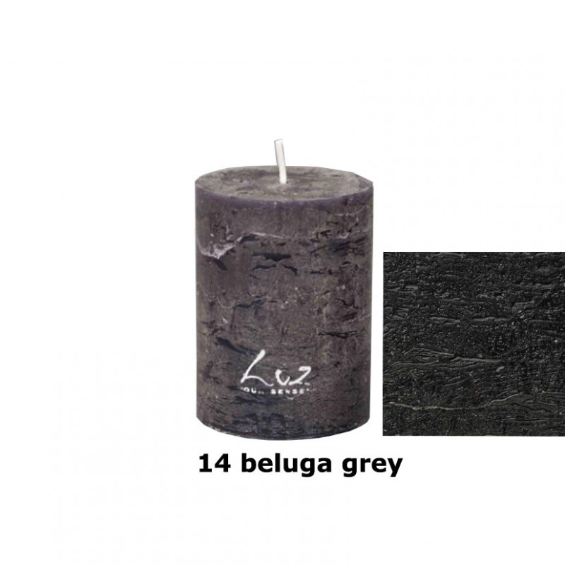 Rustic candle 8xd6cm - beluga gray