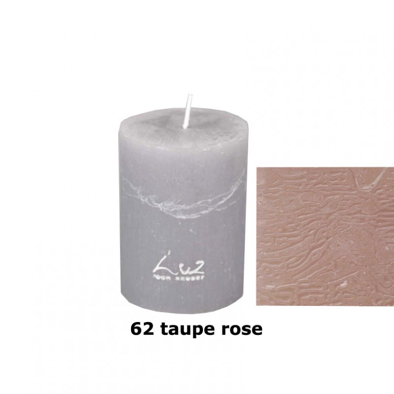 Rustic candle 8xd6cm - taupe rose