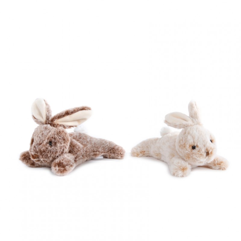 Coniglio sdraiato peluche h22 2ass.