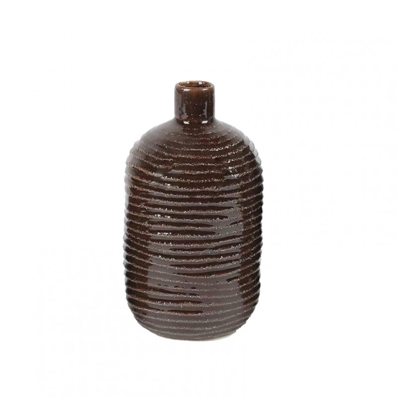 Bottiglia ceramica falisty d9,5h18cm-bro