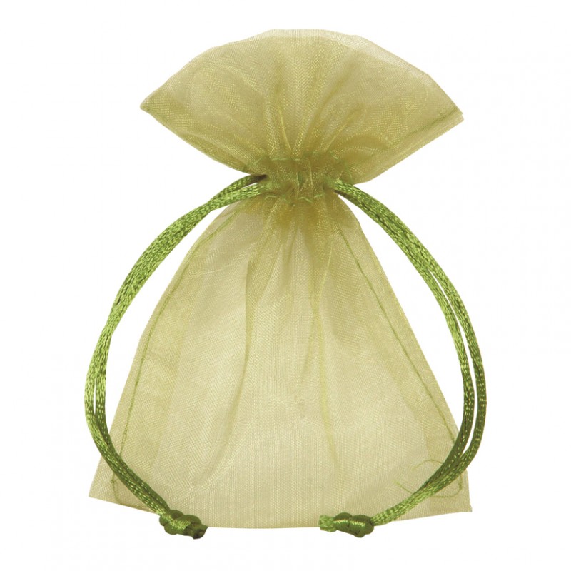 Sacch.organza 15x24 cm pz10-olive green