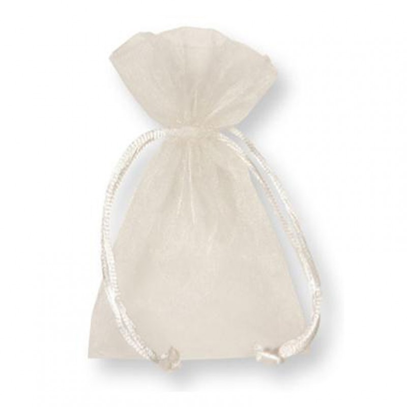 Sacch.organza 15x24 cm pz10-cream