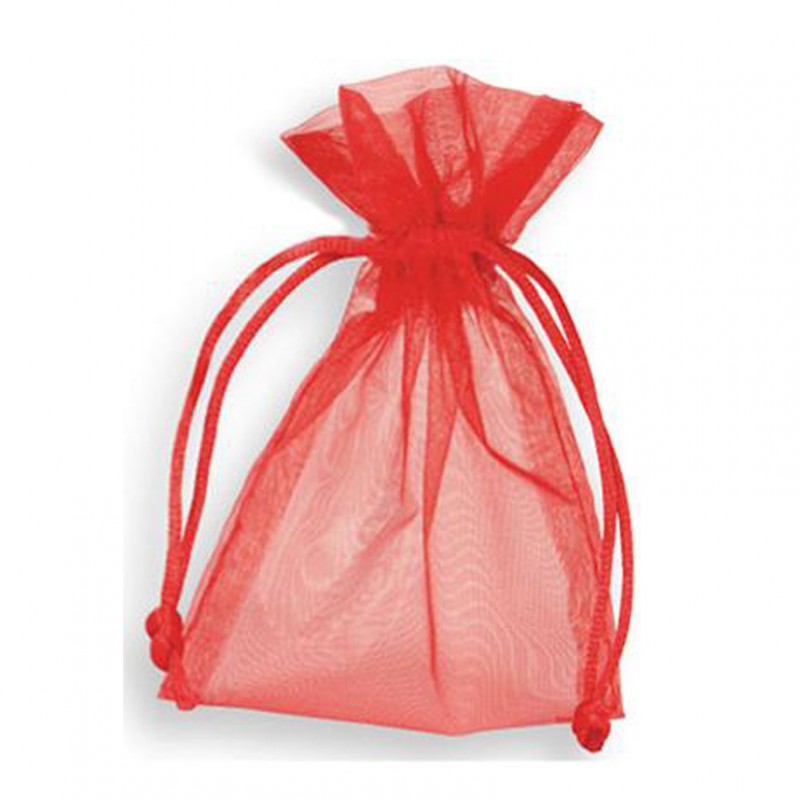 Sacch.organza 15x24 cm pz10-red