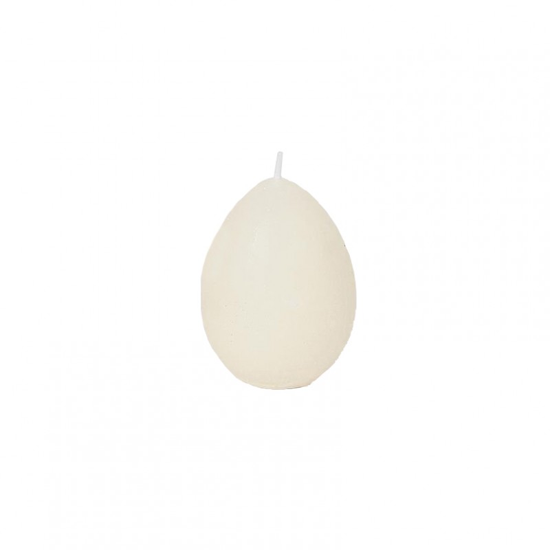 Candela uovo d6,5xh8,5 cm - white aspara