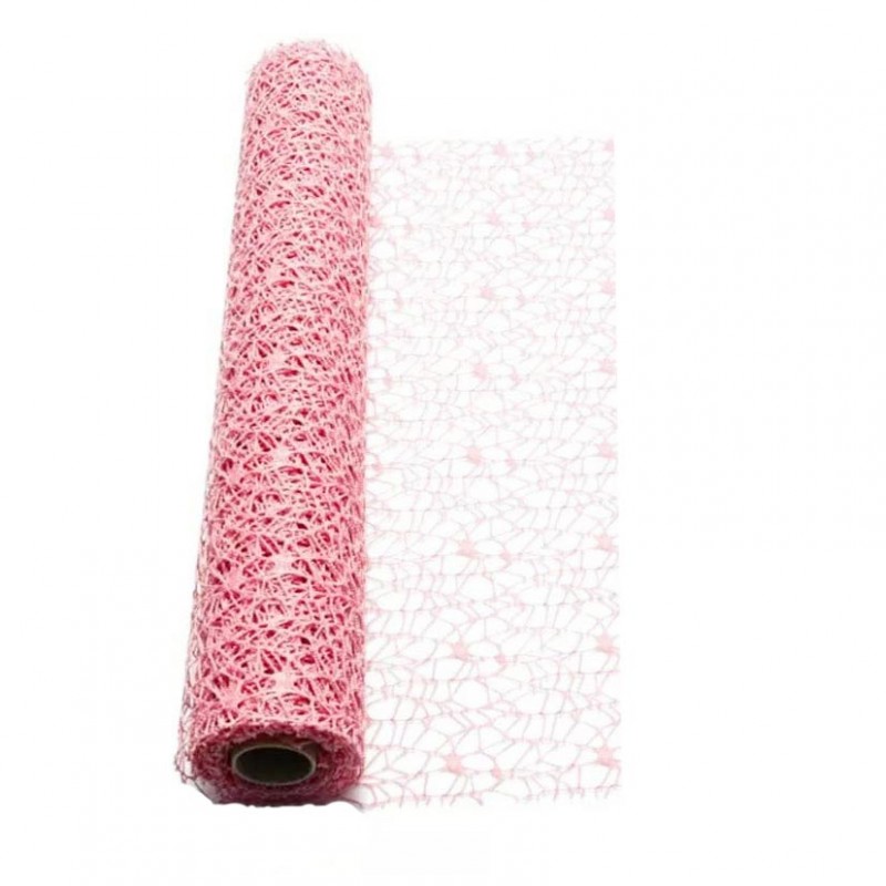 Rotolo decor mesh cm 48x5 yds - rosa