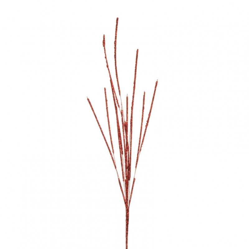 Ramo erba glitterata x12 h74 fn- red