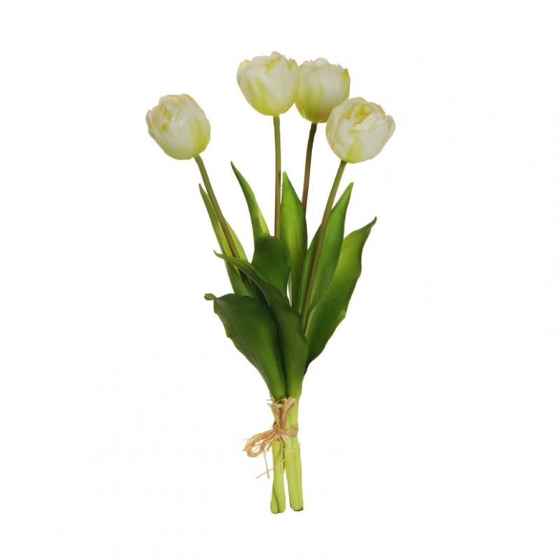 Tulipano x4 tu h38 cm- white green*