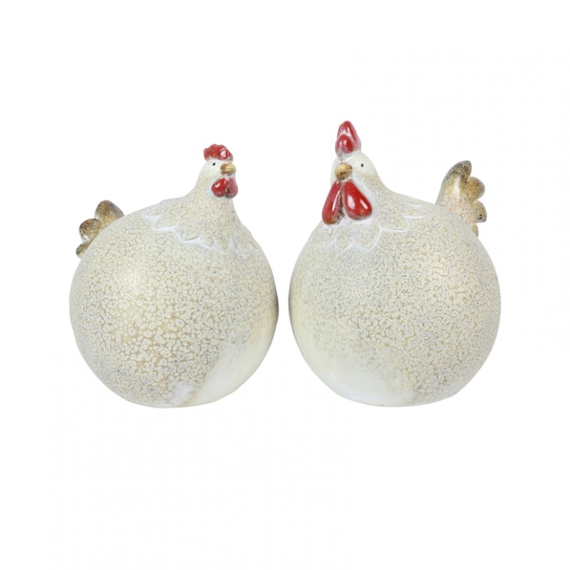 Gallo/gallina ceram.32,5x27,5 h35,5-2ass