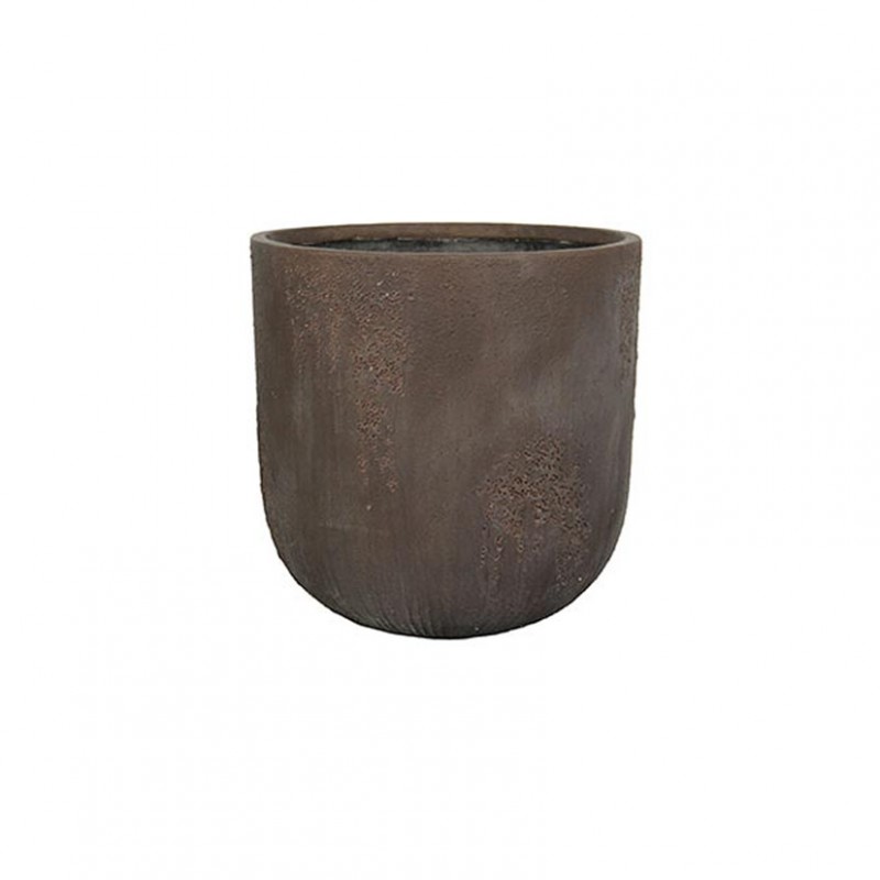 Vaso cemento d33 h31 -ant. brown