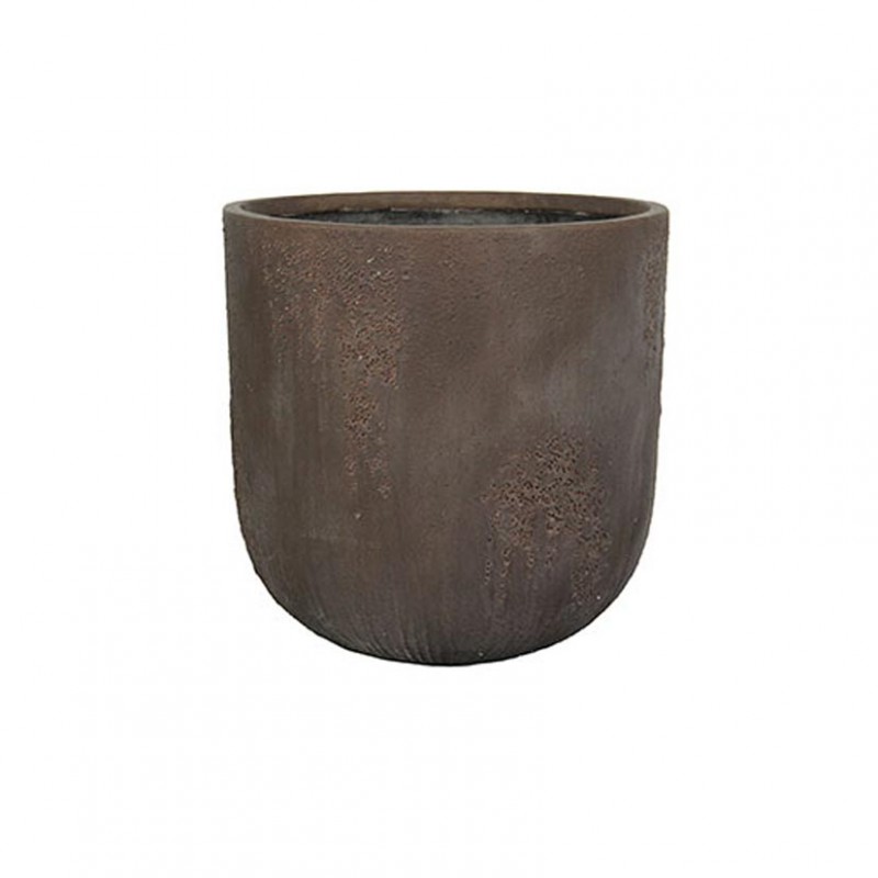 Vaso cemento d40 h43,5 -ant. brown
