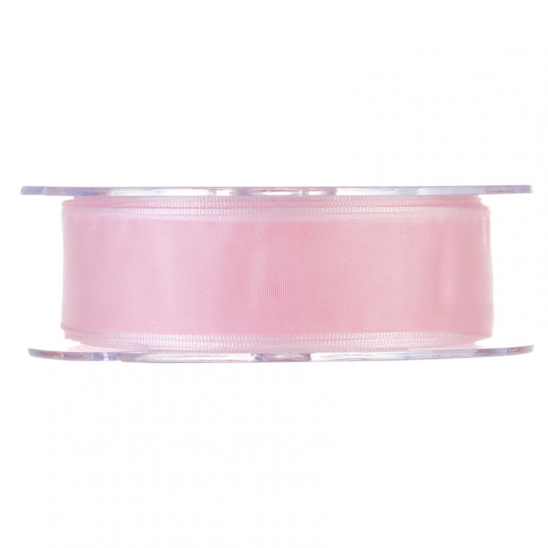 N/organza 25mm 20mt - pink