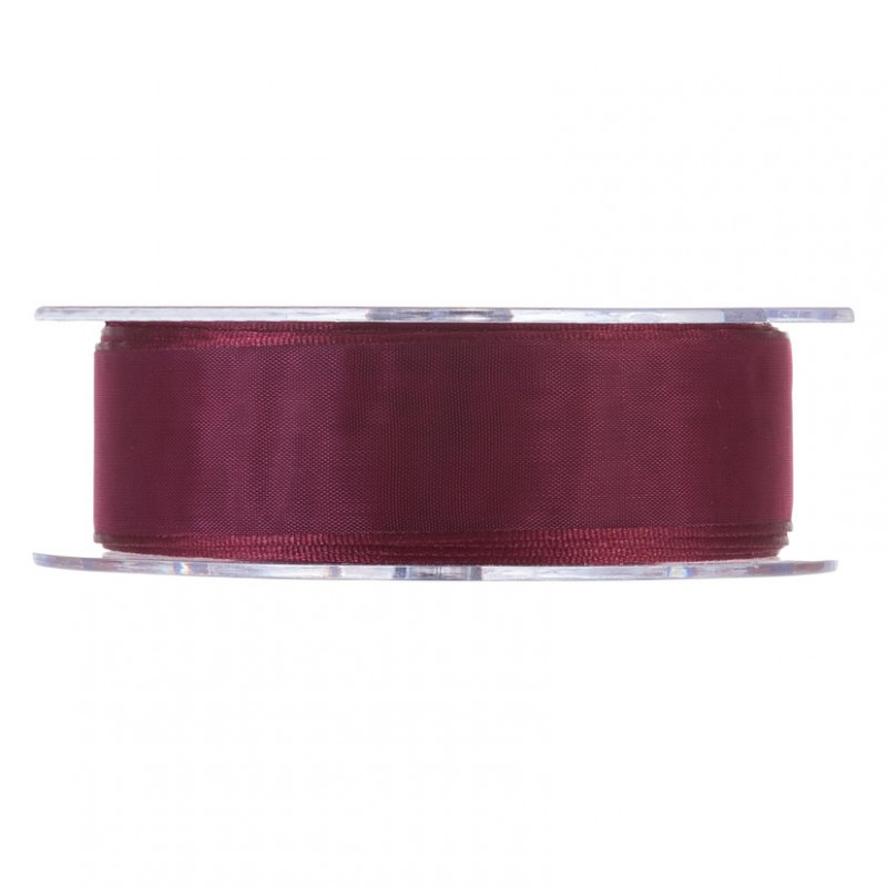 N/organza 25mm 20mt -bordeaux