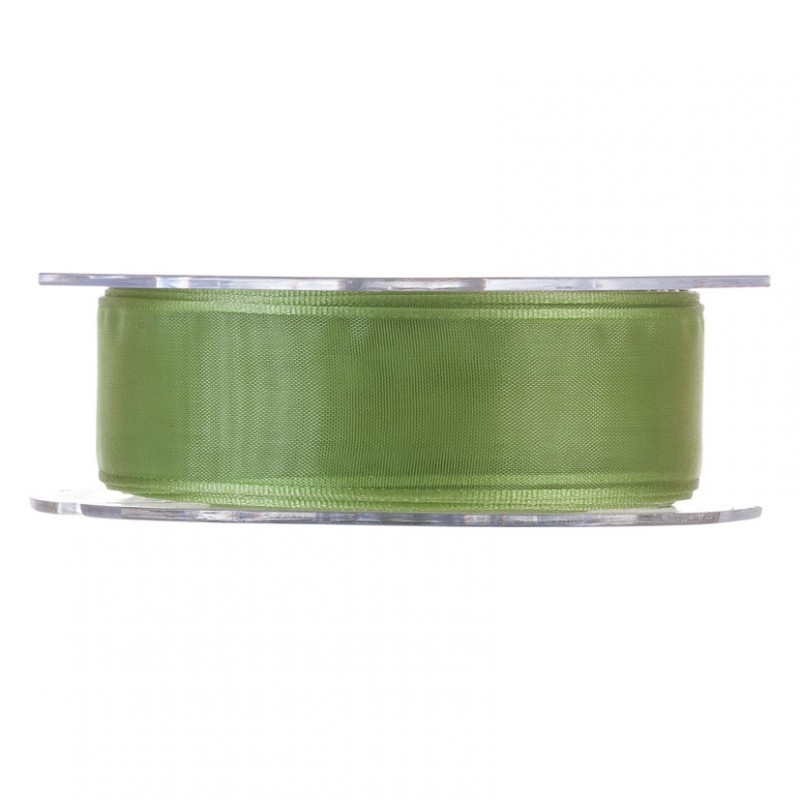 N/organza 25mm 20mt - apple green