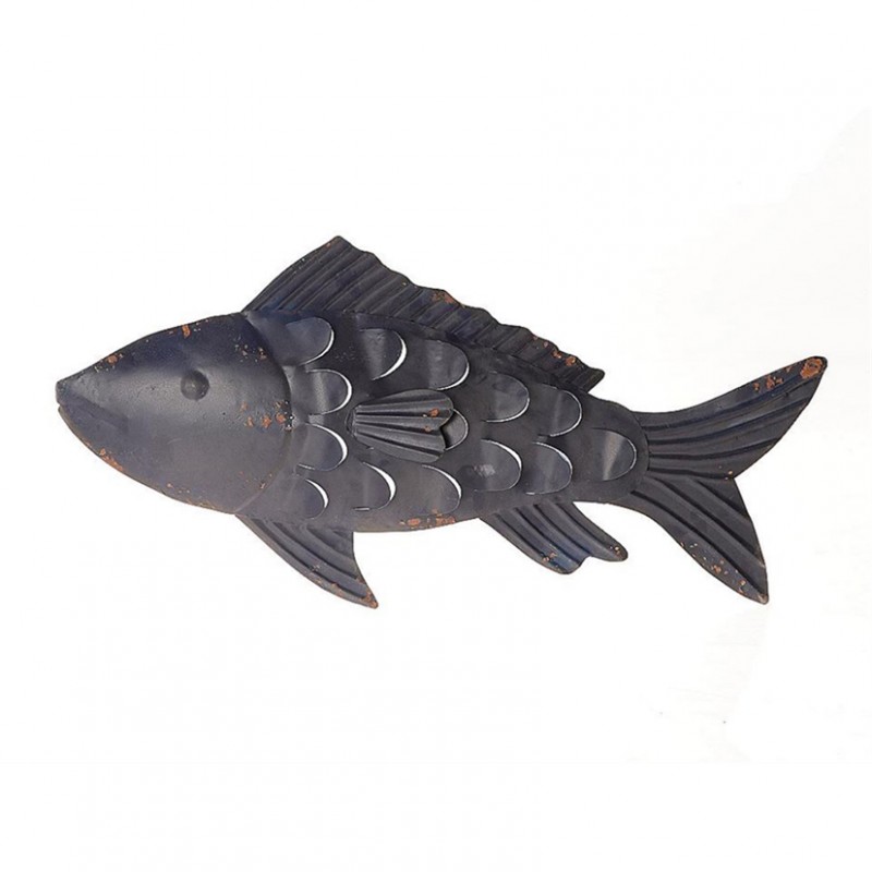 Pesce metallo da app.84x5xh44cm-dark blu