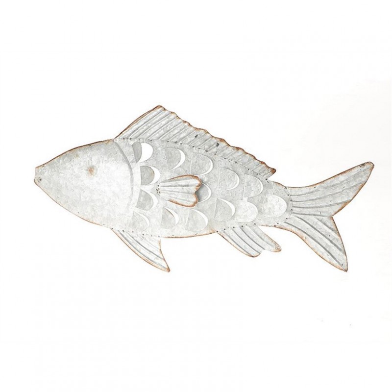 Pesce metallo da app.84x5xh44cm-zinc