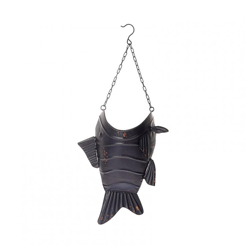 Pesce metallo da app.26x42cm - dark blue