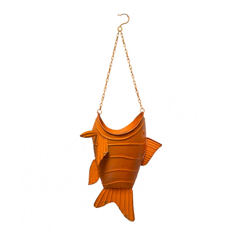 Pesce metallo da app.26x42cm - orange