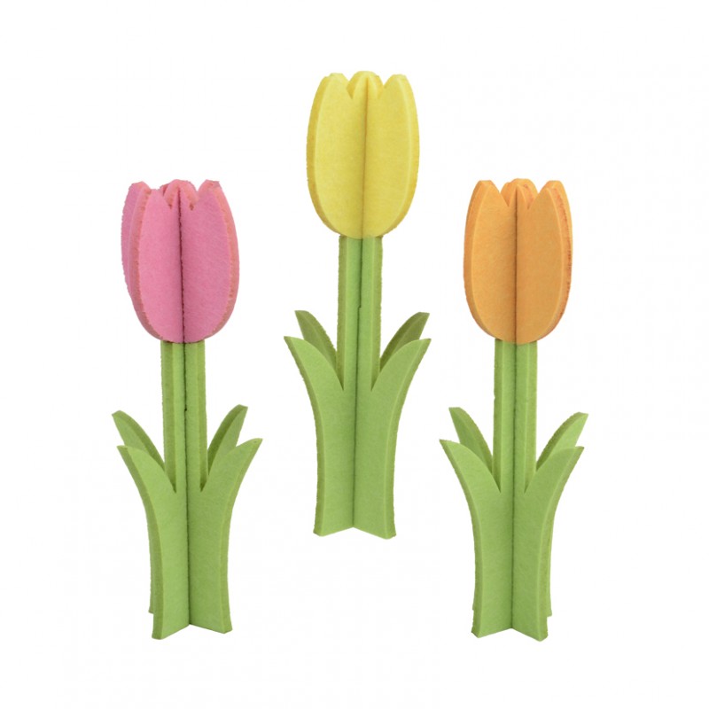 Tulipano feltro 27x h80 - 3ass.