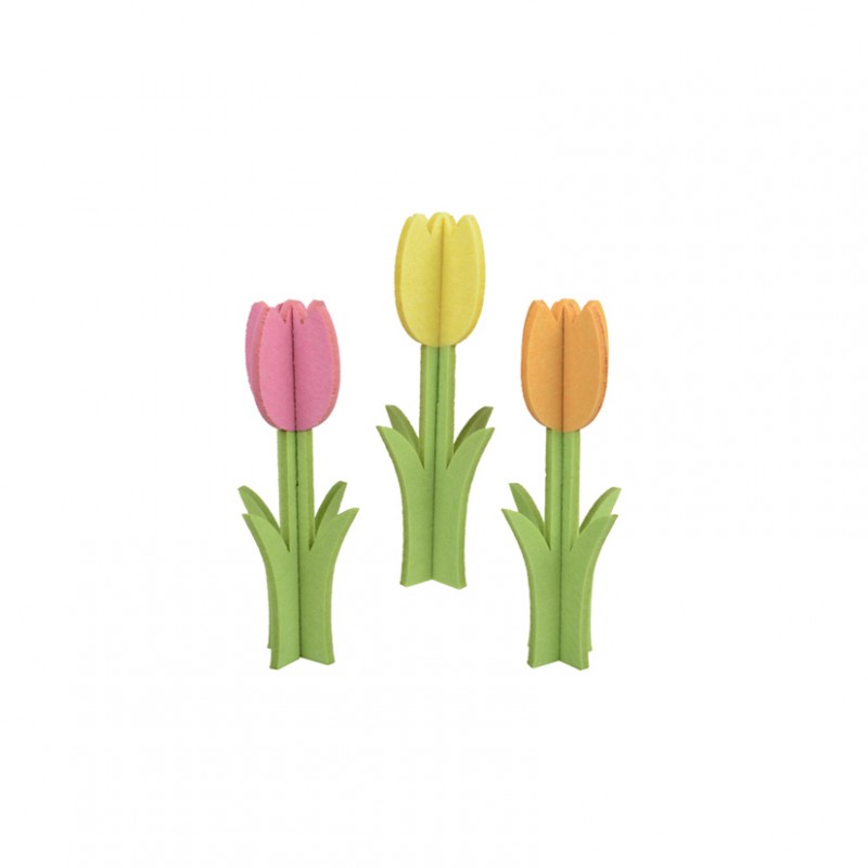 Tulipano feltro 13,5x h40 - 3ass.