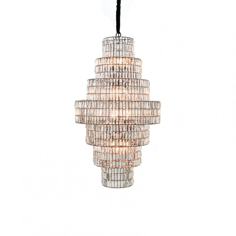 Lampadario crist d83 h151 -ant.bronze