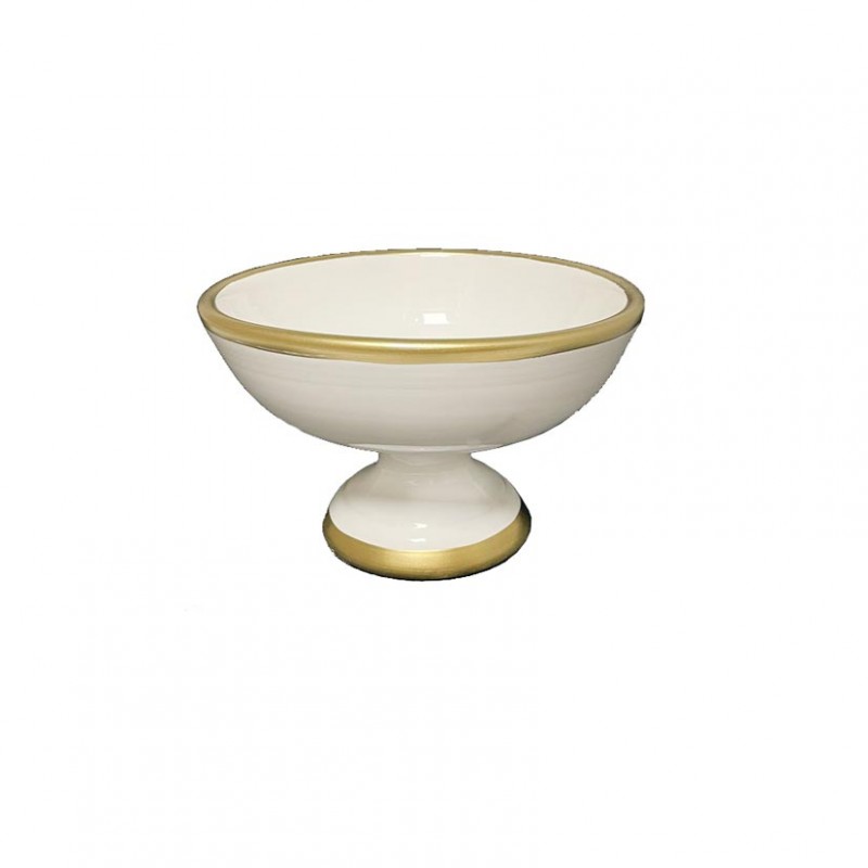 952/14BIORO | COPPA TERR liscia D14,5 H10CM -bianco/or