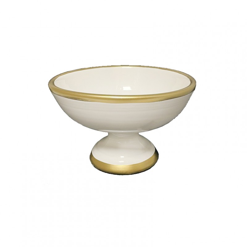 952/18BIORO | COPPA TERR liscia D19 H11 cm -bianco/oro