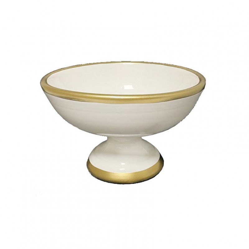 952/22BIORO | COPPA TERR liscia D22 H12,5cm -bianco/or