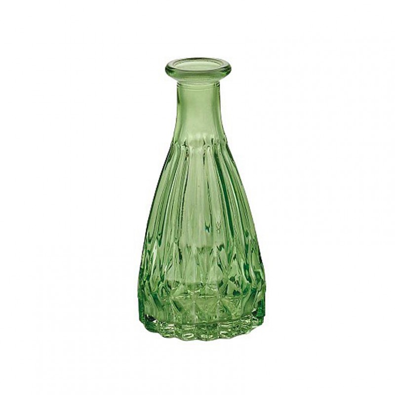 Bottiglia vetro d7 h14,5 cm-verde mela