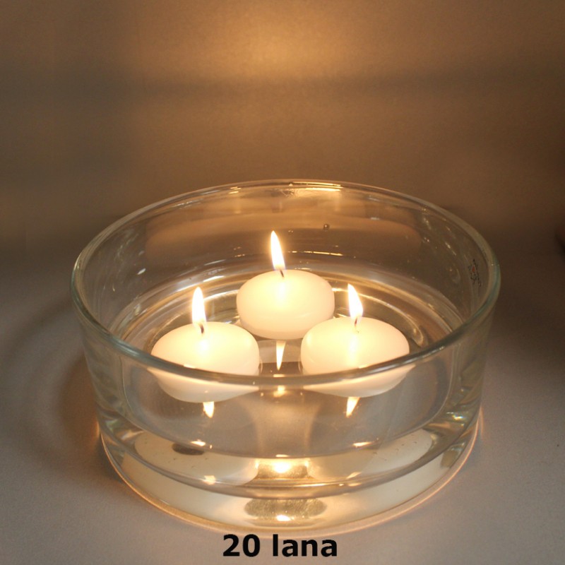 CANDELE GALLEGGIANTI PZ 28 -lana, 17-SCH-K-28-20, candele coniche - stelo