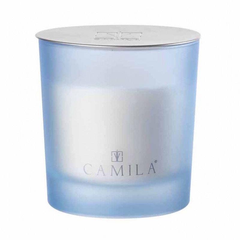 Candle 200gr d9 h9 cm -sat celeste