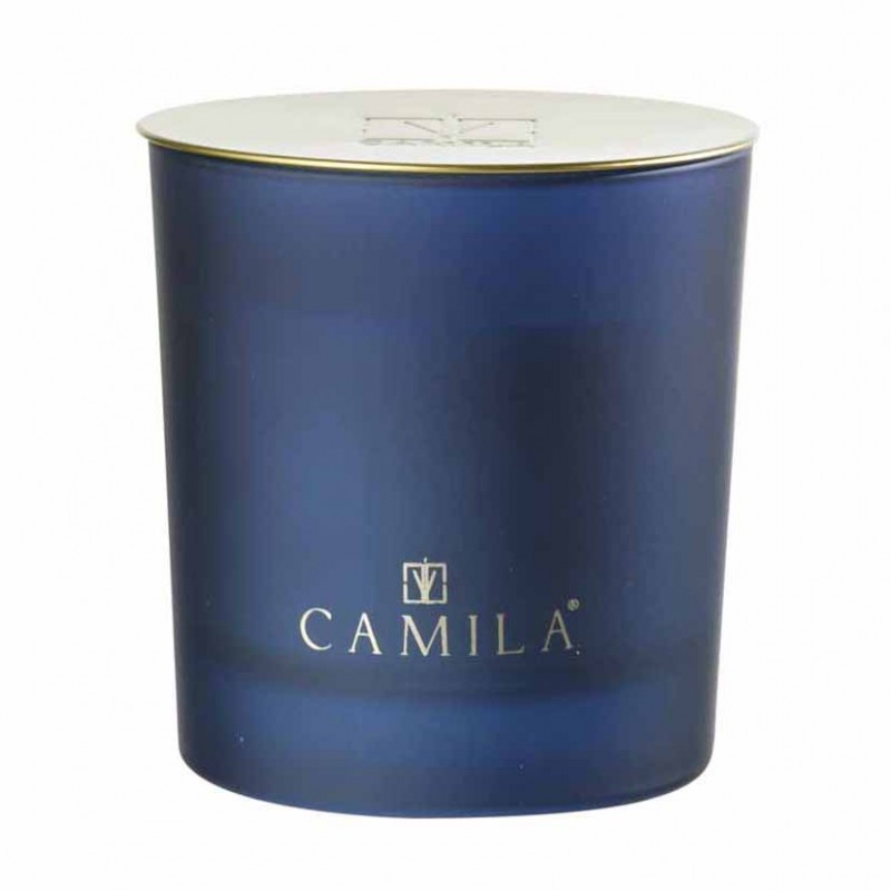 Candle 200gr d9 h9 cm -sat indigo blue