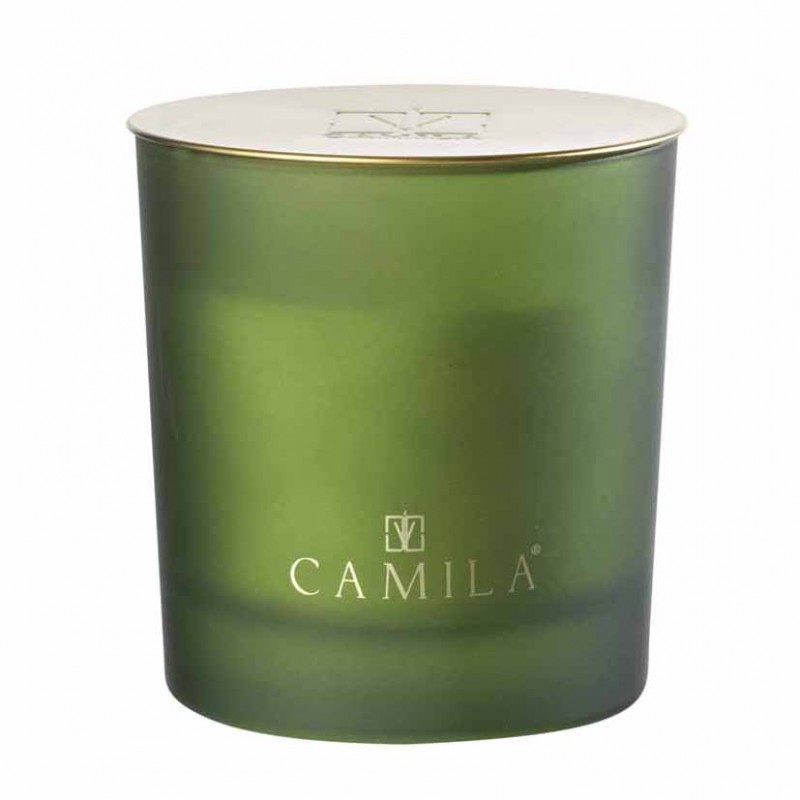 Candle 200gr d9 h9 cm - military green