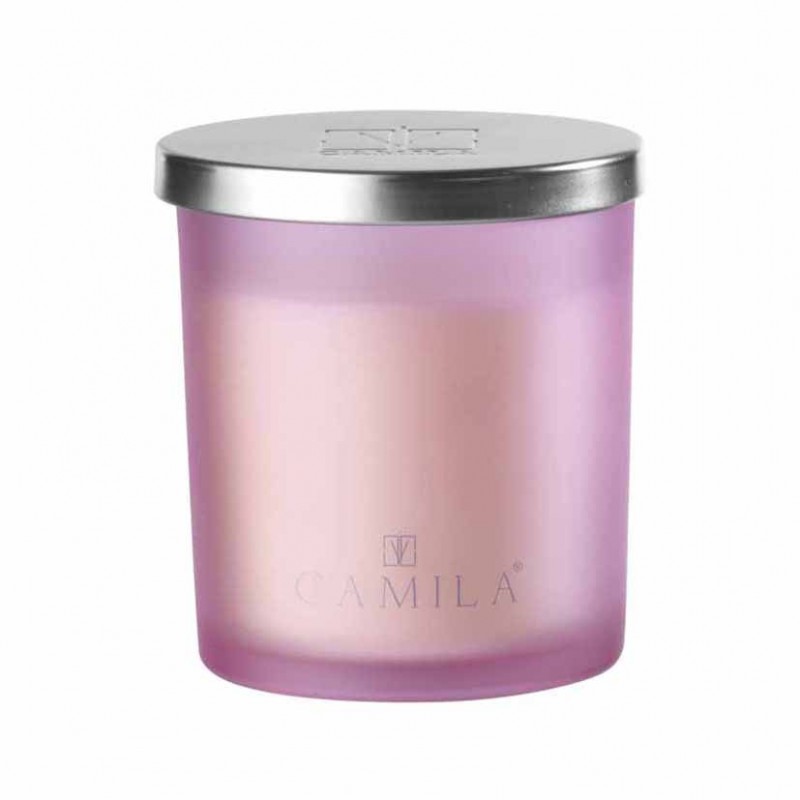 Candle 140gr d7,5 h8 cm - strawberry pink