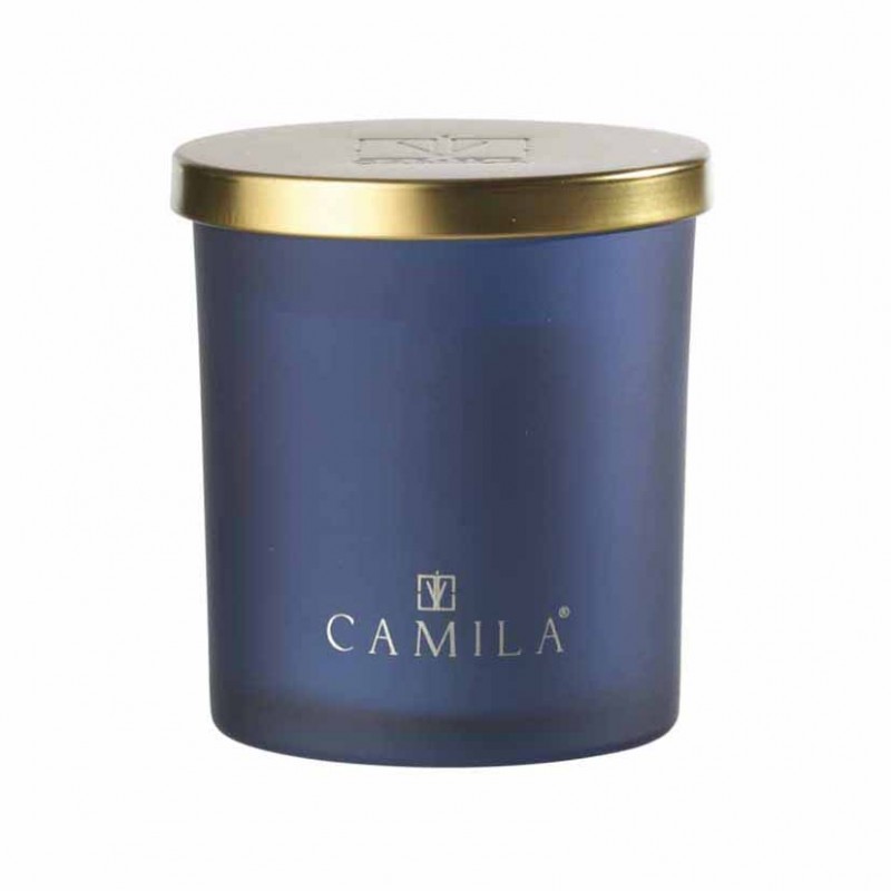 Candle 140gr d7,5 h8 cm -sat indigo blue