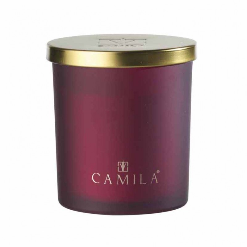 Candle 200gr d9 h9 cm -sat bordeaux