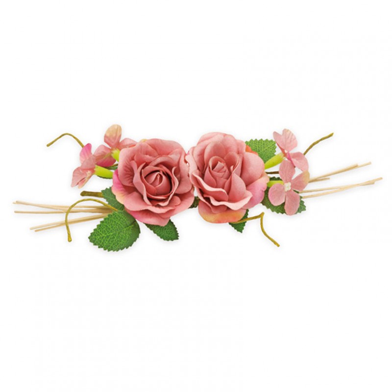 Tralcio 2 fiori pz6 -rosa antico