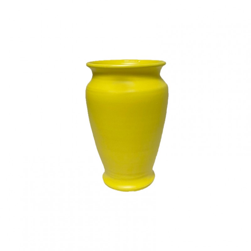 Vaso ceramica d9,5 h21 cm- giallo