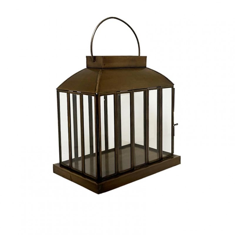 G-6429MGD | LANTERNA VETRO 14X27,5XH29cm - oro raw