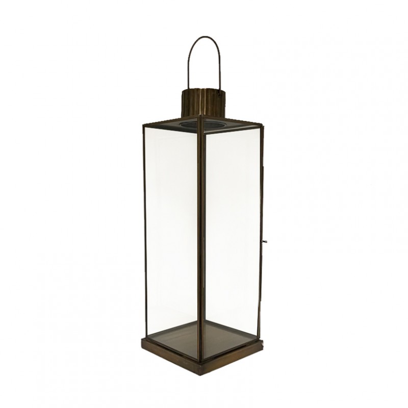 G-6433LGD | LANTERNA VETRO 15,5X15,5XH46 -brass gold