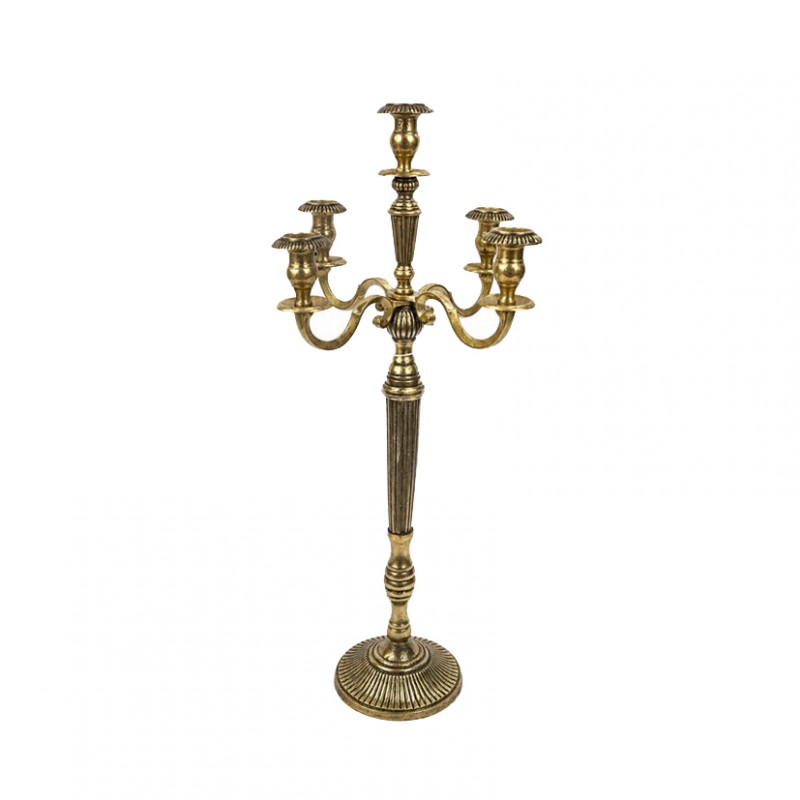G-13269MGD | CANDELABRO ALLUM RAWGOLD H104CM -5fuochi