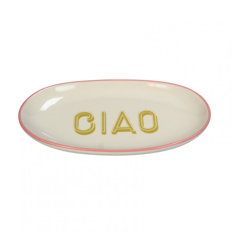 Piatto ovale ceram. 21x12,5x2,5cm -white