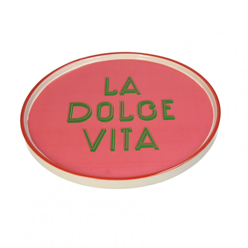 Piatto ceramica 25,5x25,5x1,5cm - pink