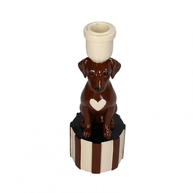 Candelabro bassotto res. 8x10 h22-marron