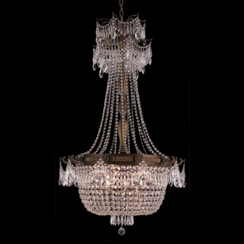 KY0901D760 | LAMPADARIO 10L-Kg18 D76 H128CM antiq.bra