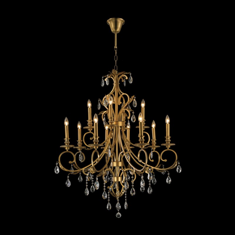 KYY7002D1020 | LAMPADARIO 12LUCI D102 H110 kg21-bronze